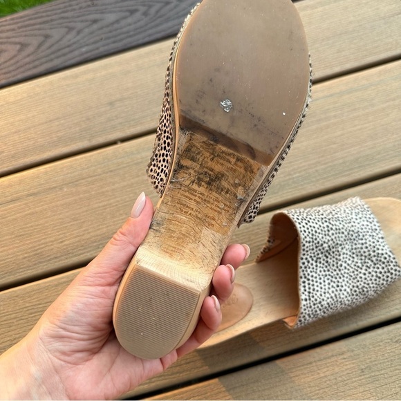 Madewell The Evelyn Clog Sandals Peep Toe Calf Hair Upper Size 8.5 Women’s - Picture 7 of 9